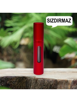 Hamiki Metal Sızdırmaz Taşınabilir Mini Doldurulabilir Boş Küçük Seyahat Cep Parfüm Şişesi-Kırmızı