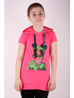 Toontoy Kız Çocuk Billie Eilish Baskılı Kapüşonlu Tişört