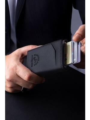 Rfıd Korumalı Deri Erkek Otomatik Mekanizmalı Hırsızlık Korumalı Para Bölmeli Kartlık Cüzdan