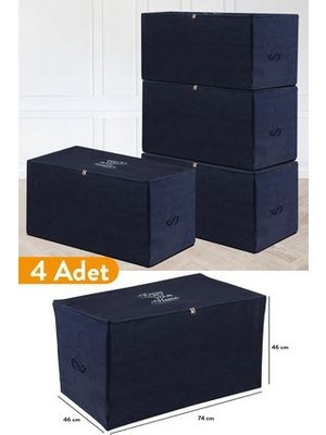 4 Adet - Büyük Boy Lacivert Hurç - 74 x 46 x 46 cm