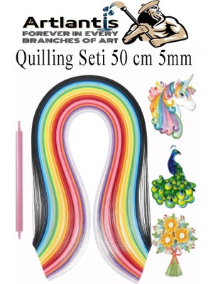 Artlantis Quilling Seti 5 mm Ince 1 Paket Quling Kağıt Katlama Kıvırma Sanatı Telkari Kuiling Karışık Renkli