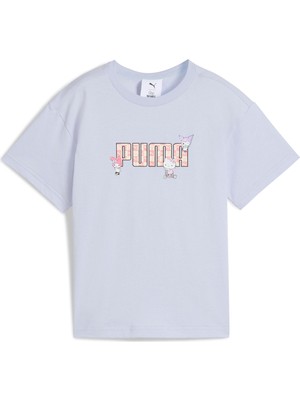 Puma X HELLO KITTY & FRIE Mavi Kız Çocuk Kısa Kol T-Shirt