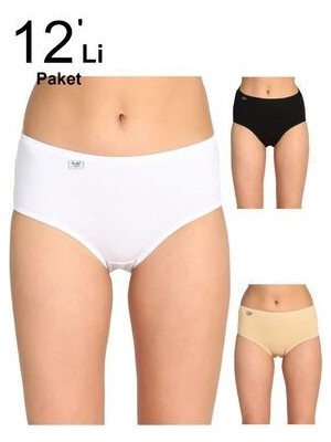 Kadın Karışık Renk 12'li Paket  Likralı Bato Külot ELF568T0924CCM12