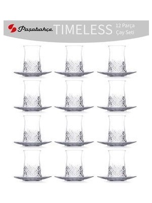Timeless Çay Bardağı ve Çay Tabağı Seti 12 Kişilik 24 Parça