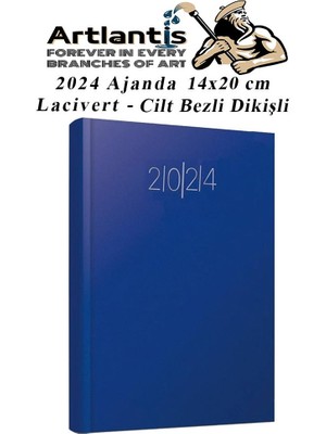 Artlantis 2024 Ajanda 14X20 cm Çizgili Cilt Bezli Dikişli 1 Adet Günlük Planlayıcı Cilt Bezi Ciltli Ajanda 2024 Ofis Okul Büro