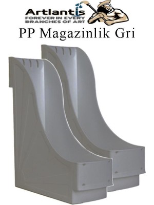 Artlantis Plastik Magazinlik Gri 2 Adet Plastik Kutu Klasörü Magazinlik A4 Dosya ve Masa Düzenleyici Sınıf Ev Ofis