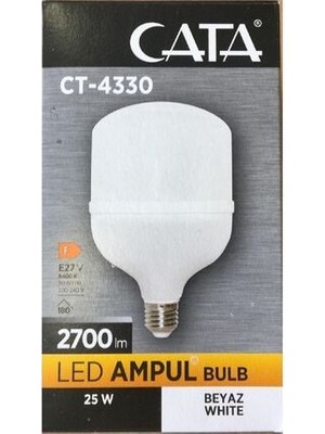 CATA 25 Watt Beyaz Işık LED Ampul E-27 Duy Tipi 6500K Renk Sıcaklığı ile Enerji Tasarrufu Sağlar