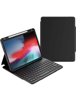iPad Air 11 2025 M3 Kılıf Wiwu Protective Gizli Kalem Bölmeli Klavyeli Siyah