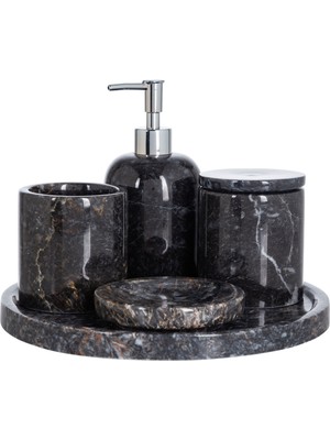 Marble Siyah 5'li Banyo Seti