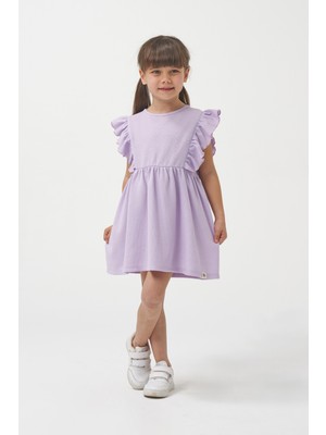 Minipodyum Fırfırlı Kız Çocuk Yazlık Waffle Elbise