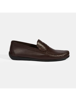 Jovian Kahve Erkek Deri Slip-On Loafer