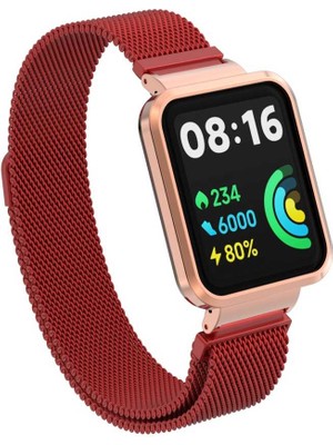 ZORE Xiaomi Redmi Watch 2 Lite Uyumlu Krd-58 Metal Kordon - KIRMIZI-8680436588260-OTNV76165