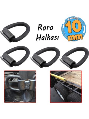 Badem10 Kaynak Klipli Roro Sallama Halkası 4 Adet Karoser Römork Dorse Sabitleme Metal Halka Bağlama Kancası