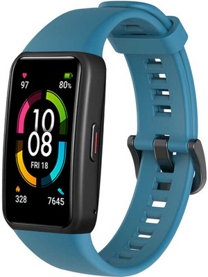 ZORE Huawei Band 6 Uyumlu Krd-47 Uyumlu Kordon - Petrol MAVI-8682314141956-OTNV54923