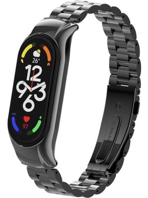 ZORE Xiaomi Mi Band 7 Uyumlu Krd-04 Metal Kordon - SIYAH-8680436607268-OTNV77013