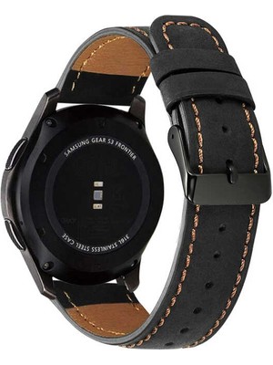 ZORE Gear S3 22MM Uyumlu Krd-29 Deri Kordon - SIYAH-8682314072090-OTNV46433