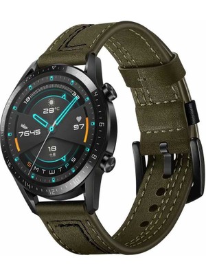ZORE Gear S3 (22MM) Uyumlu Krd-19 Deri Kordon - YEŞIL-8682314022583-OTNV39310
