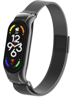 ZORE Xiaomi Mi Band 7 Uyumlu Krd-01 Metal Kordon - SIYAH-8680436607220-OTNV77006