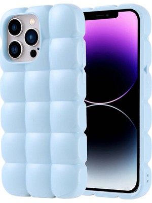 ZORE Apple iPhone 14 Pro Max Kılıf Parlak Esnek Silikon Zore Dom Dom KAPAK-MAVI-8680436792377-OTNV107167
