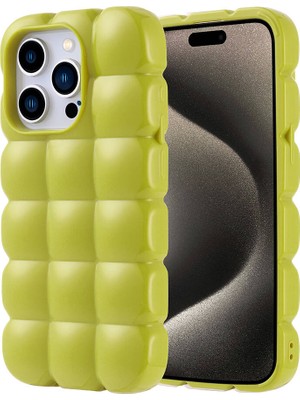 Apple iPhone 15 Pro Kılıf Parlak Esnek Silikon Zore Dom Dom KAPAK-YEŞIL-8680436792254-OTNV107186