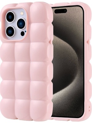 ZORE Apple iPhone 15 Pro Kılıf Parlak Esnek Silikon Zore Dom Dom KAPAK-PEMBE-8680436792230-OTNV107184