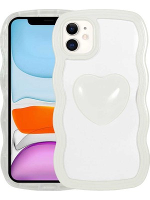 ZORE Apple iPhone 11 Uyumlu Renkli Kalp Figürlü Zore Ponçik KAPAK-BEYAZ-8680436588819-TA74509-OTNV