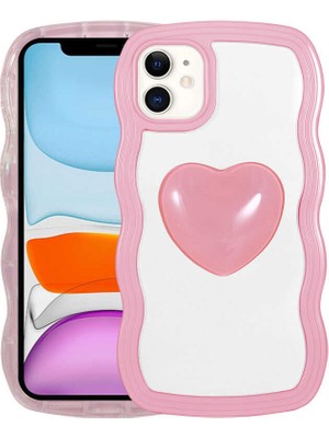 ZORE Apple iPhone 11 Uyumlu Renkli Kalp Figürlü Zore Ponçik KAPAK-PEMBE-8680436588802-TA74510-OTNV