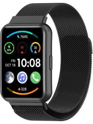 ZORE Huawei Watch Fit 2 Uyumlu Krd-01 Metal Kordon - SIYAH-8680436609781-OTNV77723