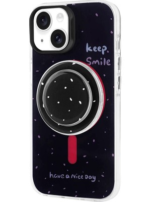 ZORE Apple iPhone 13 Kılıf Magsafe Şarj Özellikli Tak-Çıkar Pop Soketli Zore Tiktok KAPAK-SIYAH-868043676