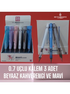 0.7 mm Versatil Uçlu Kalem 3 Adet TM-2620 Salladıkça Uç Çıkan Model