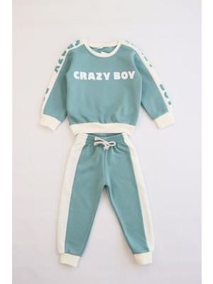 Erkek Çocuk Baskılı 3 Iplik Şardonlu Kalın Eşofman Takımı
