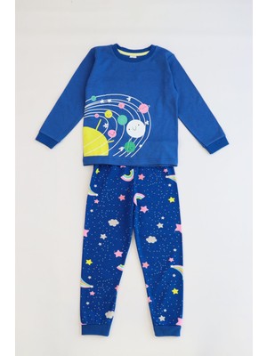 Pijamella Kız Çocuk Interlok Kumaş Orta Kalınlıkta Pamuklu Pijama Takımı