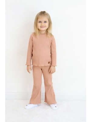 Kız Çocuk Ispanyol Paça Fitilli Kumaş Pamuklu Takım