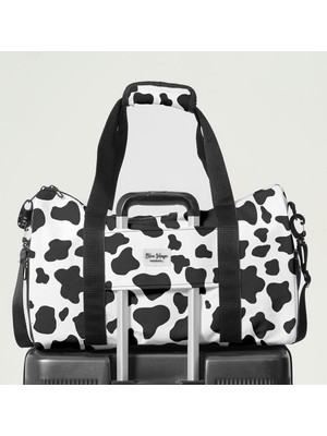 Miami Beach Inek Desenli Kilitli  Seyahat Çantası - Kabin Boy El Valizi - Spor Çantası