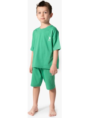 U.S. Polo Assn.  Erkek Çocuk Yeşil Bermuda Takım