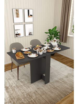 Asra Trend Lüks Katlanır Mutfak Yemek Masası %100 MDF Pratik Çalışma Masası KM32