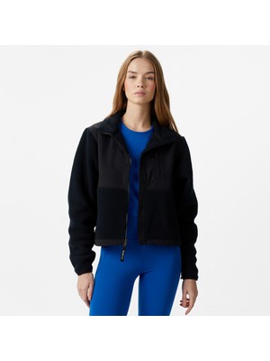 The North Face Retro Denali Kadın Siyah Düz Ceket Geri Dönüştürülmüş Polar Kumaş Özellikli