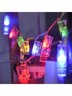 Oz cm ax Renkli Işıklı Mandallı Fotoğraf Albümü 10 Lu - Rgb