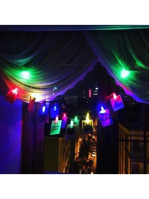 Ozcmax Renkli Işıklı Mandallı Fotoğraf Albümü 10 Lu - Rgb