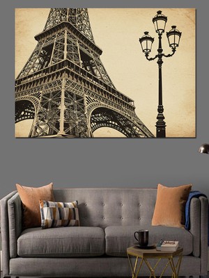 Paris Eyfel Kulesi ve Sokak Lambası Dekoratif Tablo