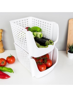 5 Adet Beyaz Düzenleyici Sepet Istiflenebilir Dolap Içi Dışı Çok Amaçlı Düzenleme Sepeti