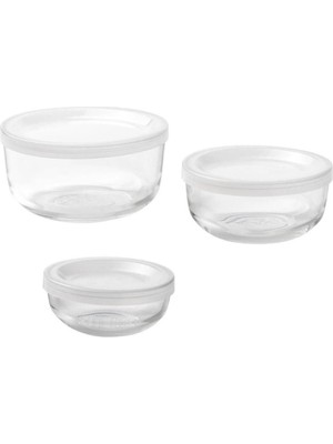 Bestamma Cam Saklama Kabı Seti - 3 Lü Set - Yuvarlak