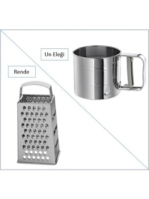 IKEA 2'li Paslanmaz Çelik Mutfak Set; Idealisk Rende + Idealisk Un Eleği