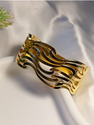 Stainless Steel Şık Çelik Kelepçe Bileklik