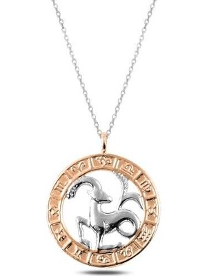 925 Ayar Gümüş Rose Oğlak Burcu Kadın Gümüş Kolye