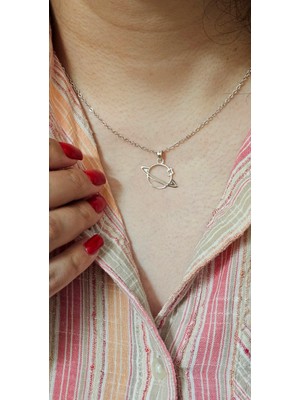 TabiTela 925 Ayar gümüş kolye satürn SM388