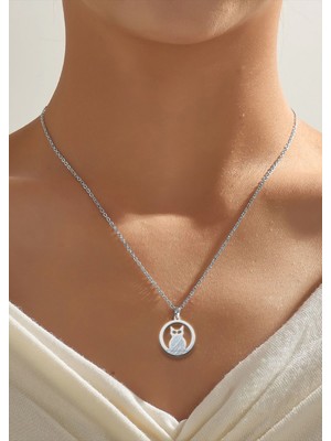 TabiTela 925 Ayar gümüş kolye kedi SM580