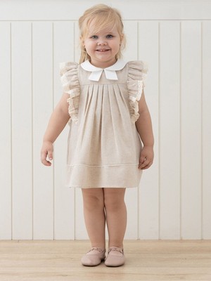 Mymio 3-24 Ay Bebe Yaka Dantel Detaylı Kız Bebek Elbise  My 5571