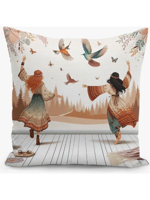 Filamente Bohem Desen Çift Taraflı Dijital Baskı Kırlent Kılıfı (Bohem Cushion Cover)