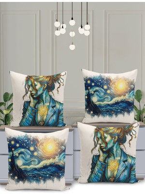 Filamente Modern Desen Çift Taraflı Dijital Baskı Kırlent Kılıfı (Modern Cushion Cover)